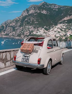 Positano in a Vintage Fiat 500