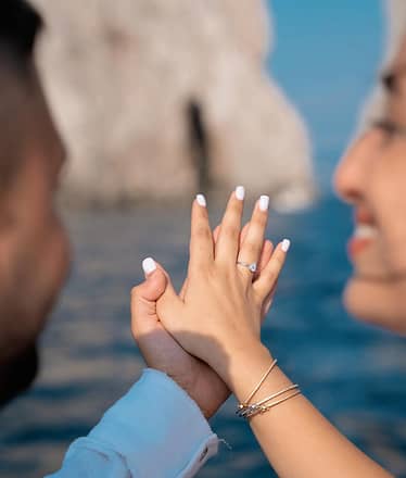 Proposta di matrimonio in barca, con photo shooting